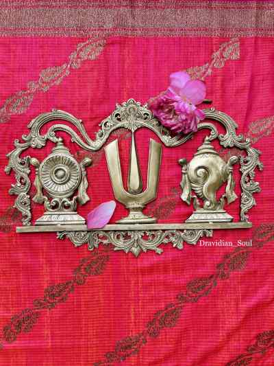 Shanku Chakra Namam Bronze Wall Hanging