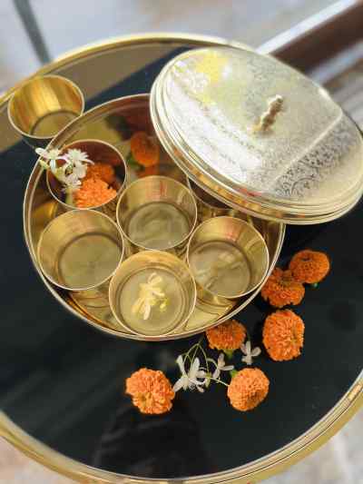 Brass  Spice box / Masala Box