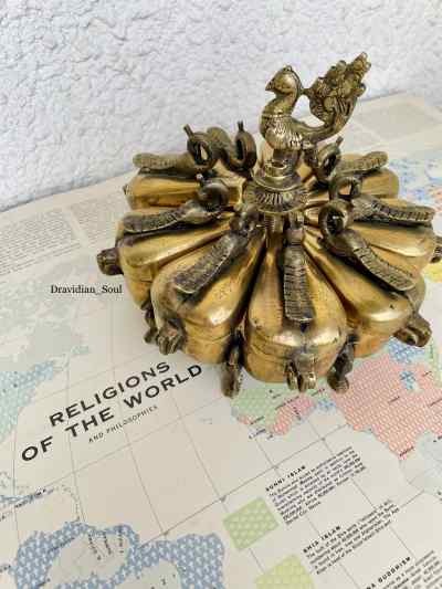 Peacock Kumkum Brass Box